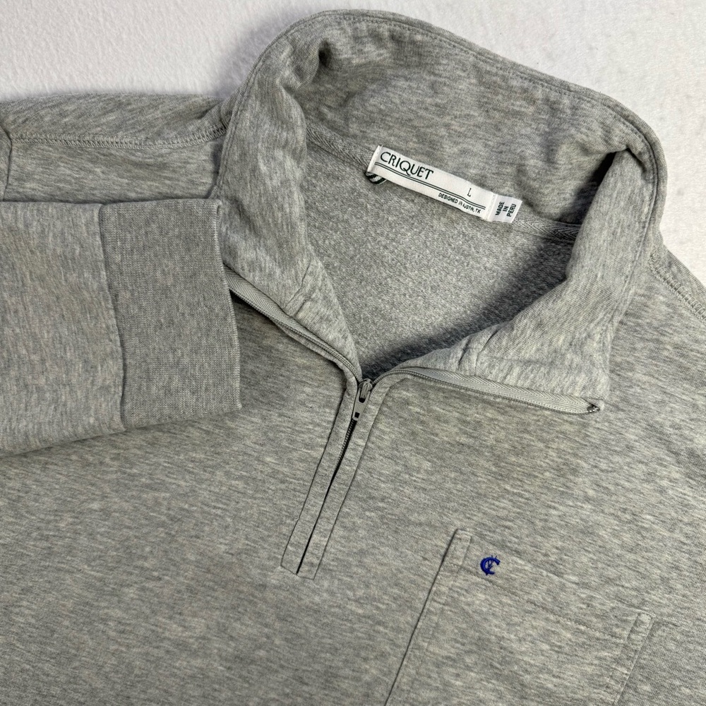 Criquet‎ Gray 1/4 Zip Pullover Sweatshirt Modal Blend Men’s Large